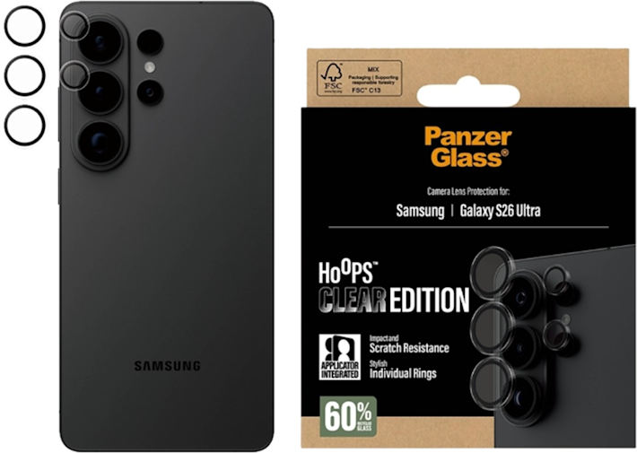 PanzerGlass Samsung Galaxy S26 Ultra -kameran linssisuoja
