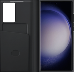 Samsung Galaxy S23 Ultra -suojakotelo Clear View Wallet Musta