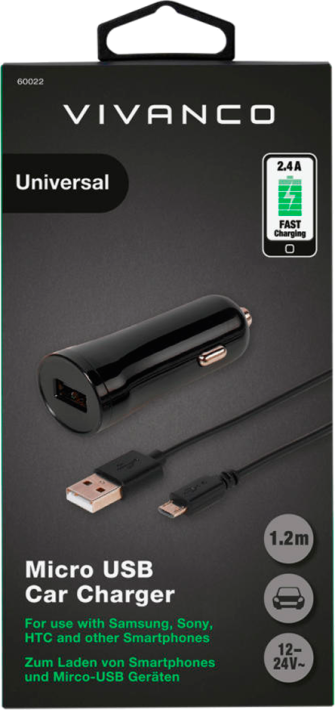 Vivanco Autolaturi + Micro-USB -kaapeli