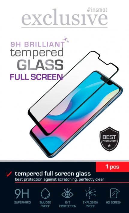 Motorola One Hyper -näytönsuojalasi Insmat Brilliant Glass musta
