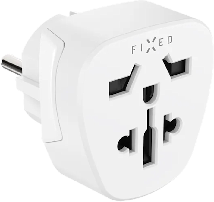 FIXED Matka-adaperi Schuko EU/Maailma valkoinen