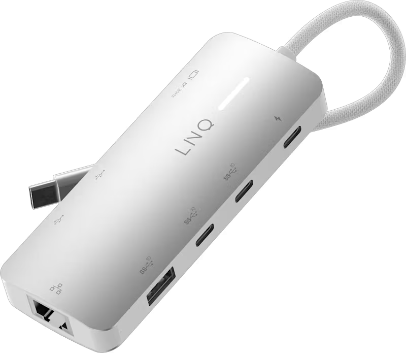 LINQ 8 in 1 8K PRO 140W USB-C Multiport Hub -adapteri