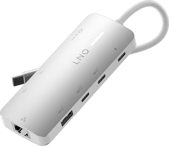 LINQ 8 in 1 8K PRO 140W USB-C Multiport Hub -adapteri
