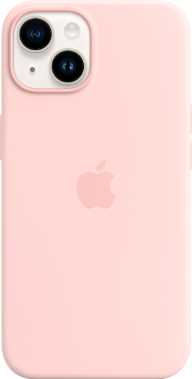 Apple iPhone 14 -silikonikuori MagSafe Kalkkiroosa