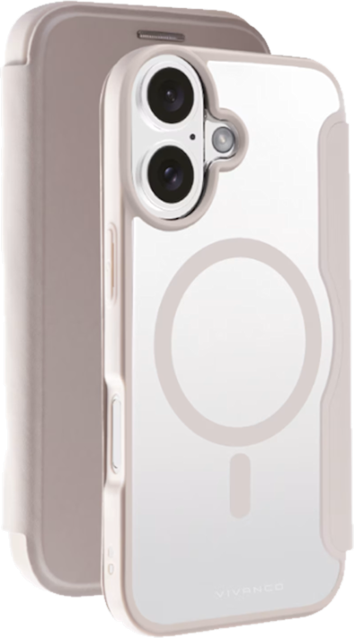 Vivanco MagSafe -lompakkokotelo iPhone 16 Greige