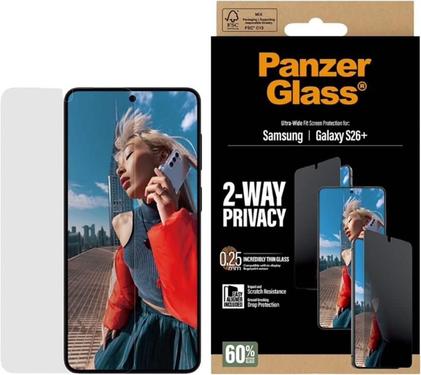 PanzerGlass Samsung Galaxy S26+ -näytön tietoturvasuoja