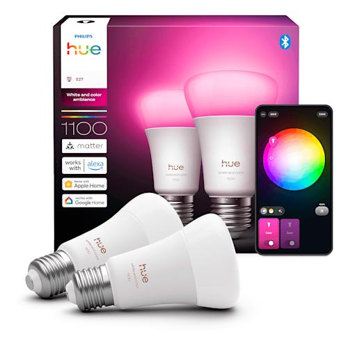 Philips Hue White and color Ambiance A60 E27-älylamppu 1 100 lumen 2 kpl