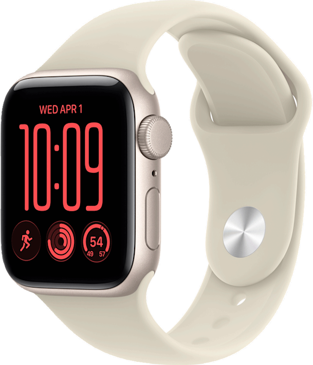 Apple Watch SE 3 GPS 40mm tähtivalkea alumiinikuori/hiekka urheiluranneke