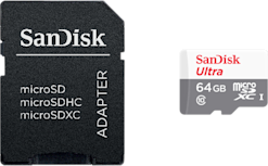 SanDisk Ultra microSDHC UHS-1 -muistikortti + adapteri
