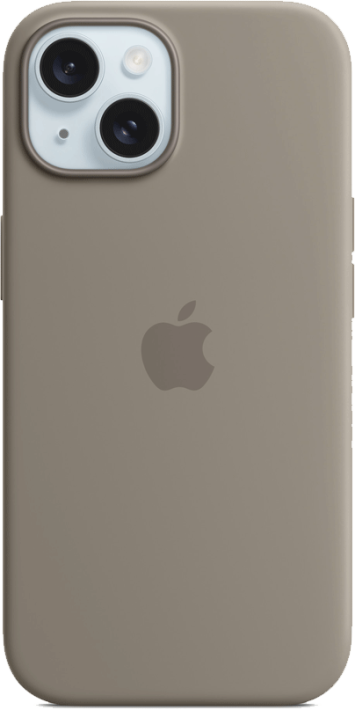 Apple iPhone 15 -silikonikuori MagSafe Savenruskea