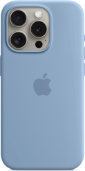 Apple iPhone 15 Pro -silikonikuori MagSafe Talvensininen