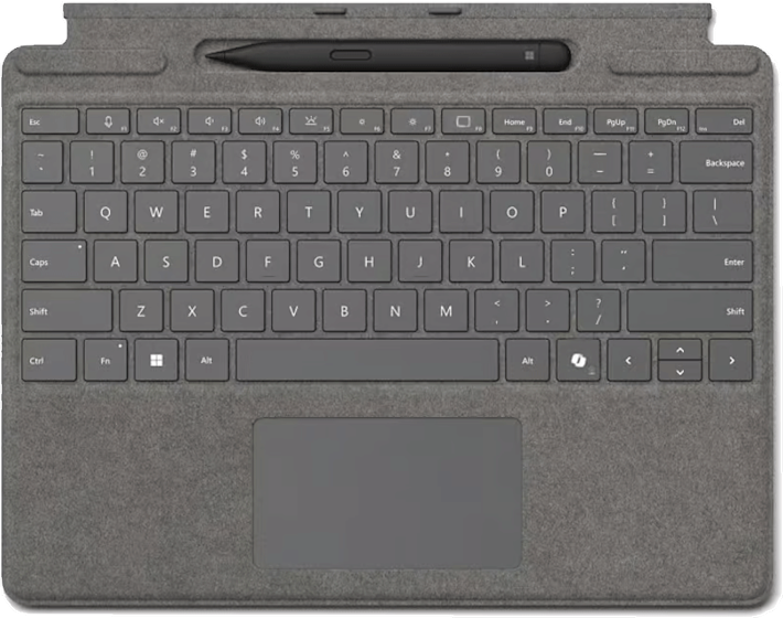 Microsoft Surface Pro 11/10 TypeCover -näppäimistö CoPilot + Slim Pen 2 platina