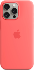 Apple iPhone 15 Pro Max -silikonikuori MagSafe Guavanpinkki