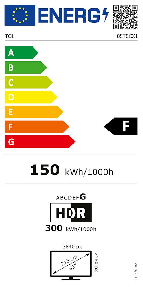 TCL T8C 85-tuumainen QLED  - Google TV