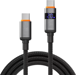 X2O Longlife 100W PD USB-C to USB-C 1,5 m -kaapeli LED-näytöllä