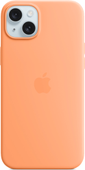 Apple iPhone 15 Plus -silikonikuori MagSafe Sorbetinoranssi