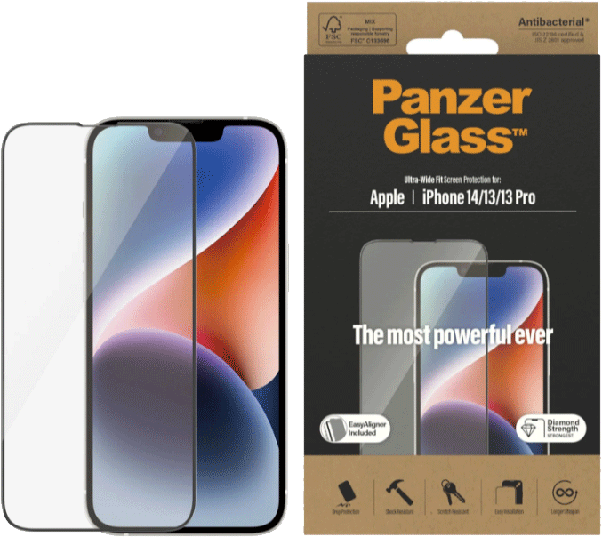 PanzerGlass Apple iPhone 14/13/13 Pro -näytönsuojalasi antibakteerinen
