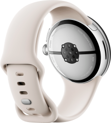 Google Pixel Watch 3 45mm 4G Polished Silver Aluminum/Porcelain-ranneke