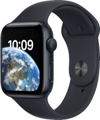 Apple Watch SE GPS (2nd Gen) 44 mm keskiyö alumiinikuori/keskiyö urheiluranneke