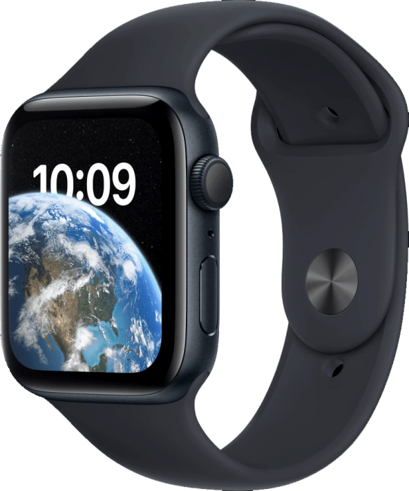 Apple Watch SE GPS (2nd Gen) 44 mm keskiyö alumiinikuori/keskiyö urheiluranneke