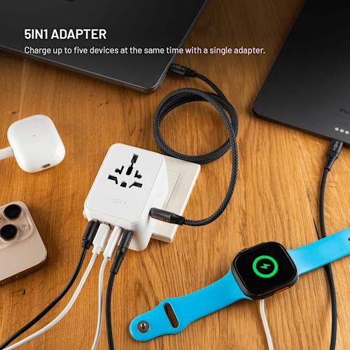 FIXED Matkalaturi USB-C/-A 70W EU/UK/USA/AUS