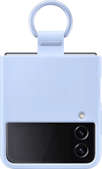 Samsung Galaxy Z Flip4 Silicone Cover with Ring -suojakuori Sininen
