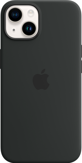Apple iPhone 14 -silikonikuori MagSafe Keskiyö