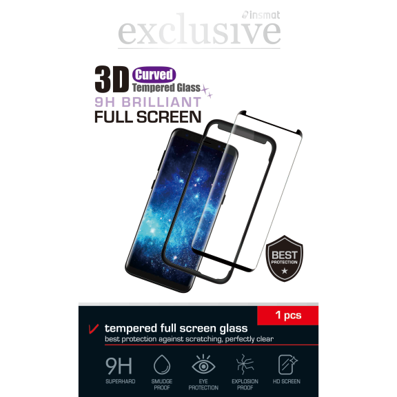 Samsung Galaxy S8/S9 Brilliant Glass -näytönsuojakalvo Insmat