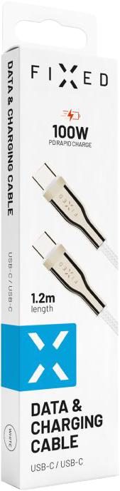 FIXED Metal 100 W USB-C/C punottu kaapeli 1,2 m