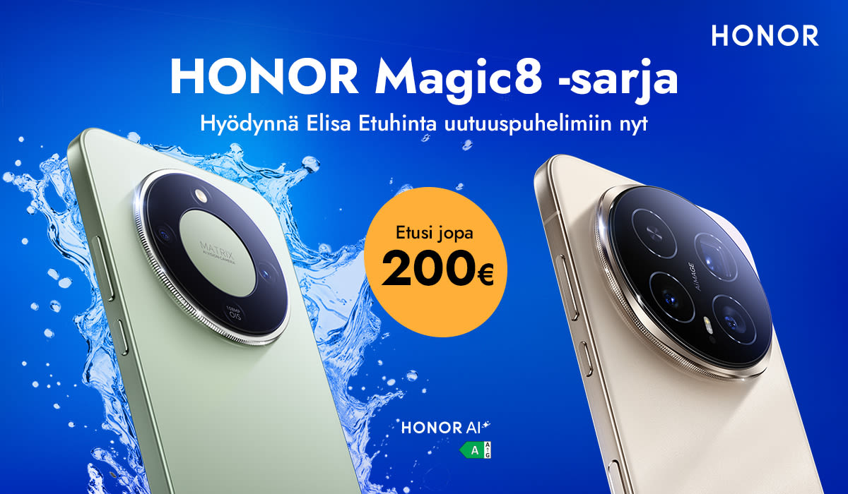 Honor Magic8 -sarja - hyödynnä Elisa Etuhinta uutuuspuhelimiin nyt