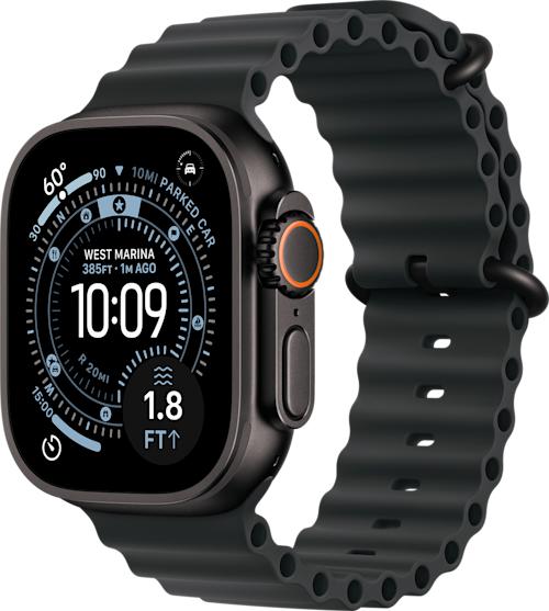 Apple Watch Ultra 3 GPS + Cellular 49 mm musta titaanikuori ja musta Ocean-ranneke