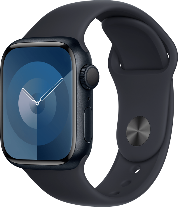 Apple Watch Series 9 GPS 41 mm keskiyö alumiinikuori/keskiyö urheiluranneke