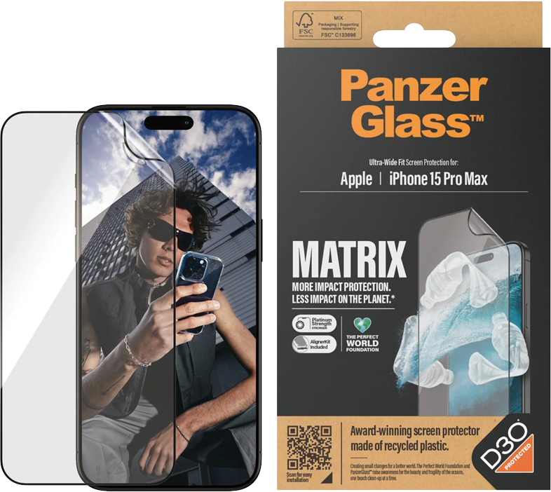 PanzerGlass Matrix Apple iPhone 15 Pro Max -näytönsuojalasi