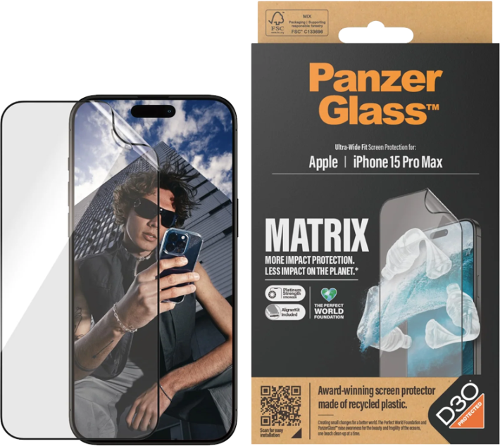 PanzerGlass Matrix Apple iPhone 15 Pro Max -näytönsuojakalvo