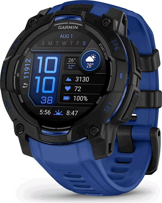 Garmin Instinct 3 -GPS-älykello 45mm AMOLED Musta/Sininen