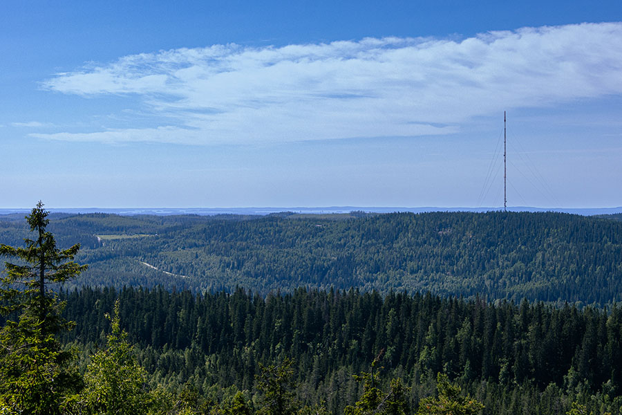 Finnish forest with mobile base station