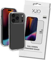 X2O Tarvikepaketti iPhone 17 Pro -suojakuori+panssarilasi