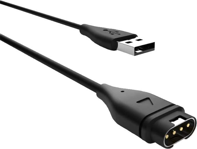 FIXED USB-A -latauskaapeli Garmin-kelloille Musta