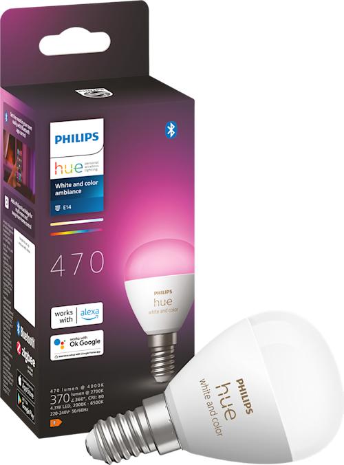 Philips Hue White and color ambiance kruunulamppu P45 E14