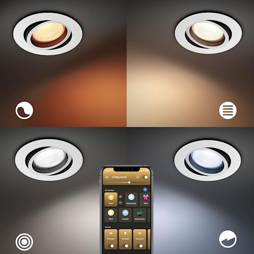 Philips Hue upotettava Milliskin-kohdevalaisin 3 kpl