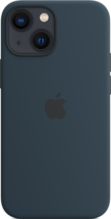 Apple iPhone 13 -silikonikuori MagSafe syvänteensininen