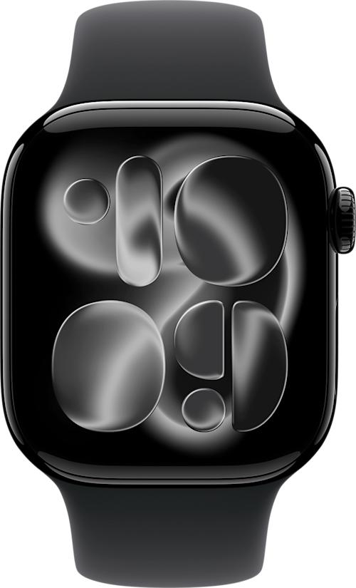 Apple Watch Series 11 GPS + Cellular 42 mm peilimusta alumiinikuori ja musta urheiluranneke S