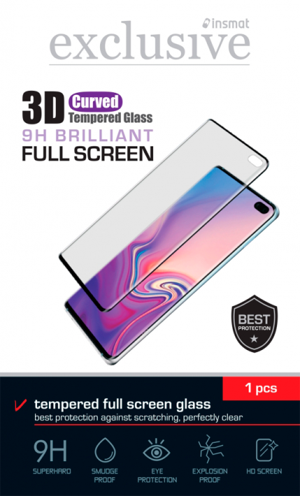 Samsung Galaxy S20 -näytönsuojalasi Insmat 3D Brilliant Glass Full Screen musta