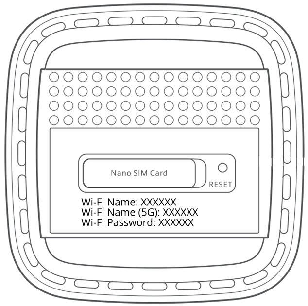 Kuvassa reitittimen pohjassa oleva tarra