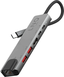 LINQ 6 in 1 PRO USB-C Multiport Hub -adapteri harmaa