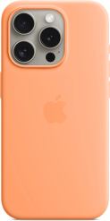 Apple iPhone 15 Pro -silikonikuori MagSafe Sorbetinoranssi