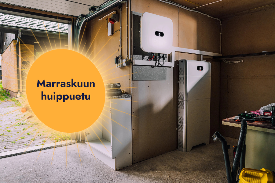 Kotiakku asennettuna varastoon