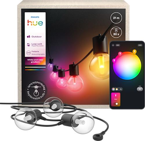 Philips Hue Festavia Globe -valosarja ulkokäyttöön 21 metriä
