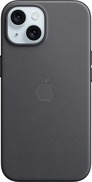 Apple iPhone 15 FineWoven-kuori MagSafella musta