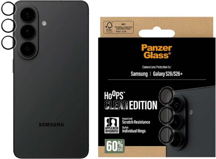 PanzerGlass Samsung Galaxy S26/S26+ -kameran linssisuoja